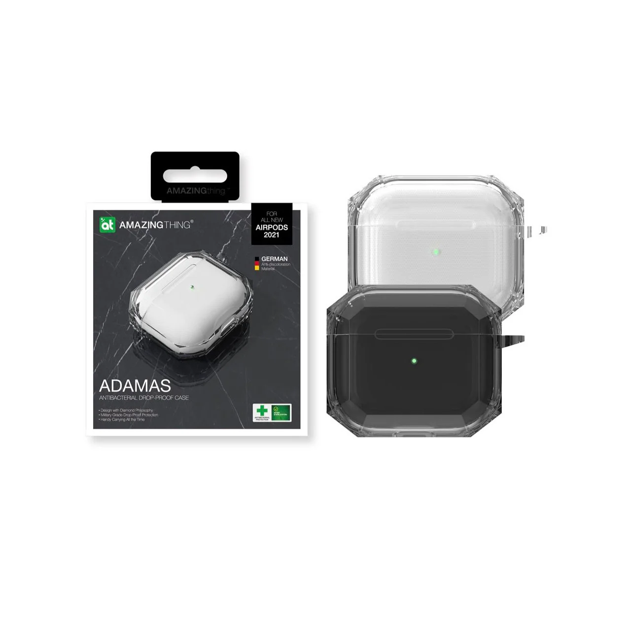 AmazingThing Anti-microbial Adamas Case For AirPods 3 - Clear