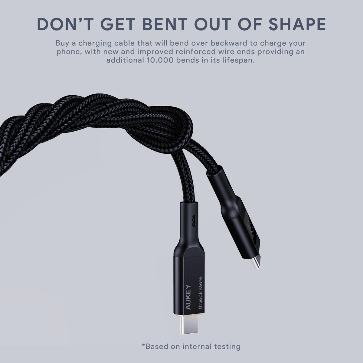 Aukey 1m Nylon Braided USB-C to USB-C Cable with LCD Display - Image 5