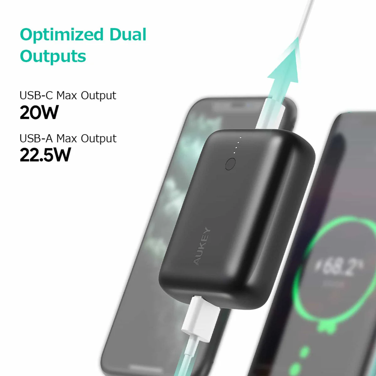 Aukey BPB-N83S 20W USB C PD & USB QC3.0 SCP 10000mAH Mini Power Bank - Image 4