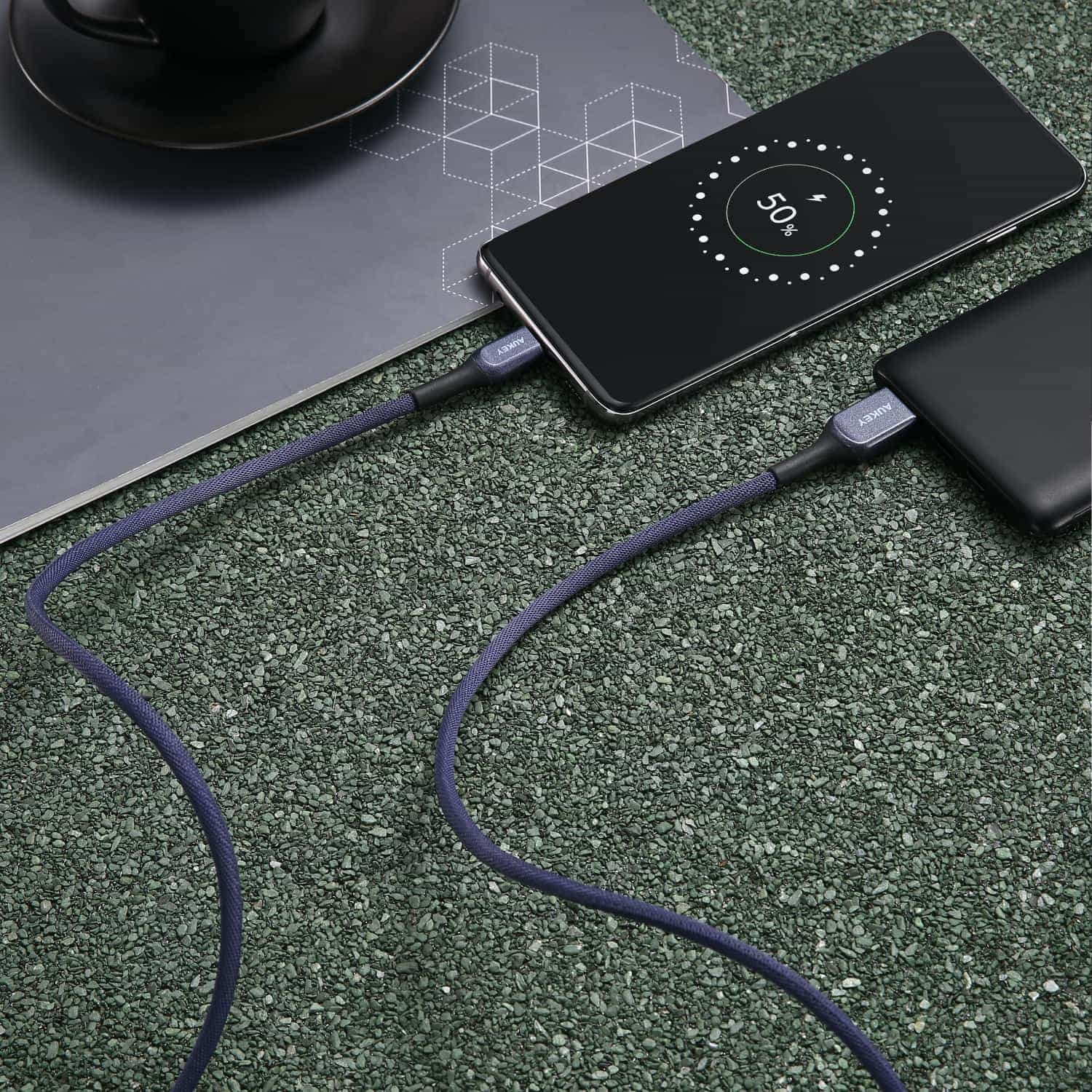 Aukey Kevlar USB 2.0 A/M to Type-C - 1.2M - Image 2
