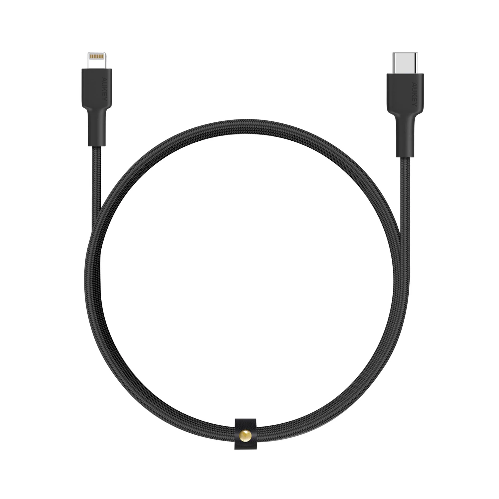 Aukey MFi Braided USB C to Lightning Fast Charging Cable 5V/9V/15V - 1.2m - Image 2