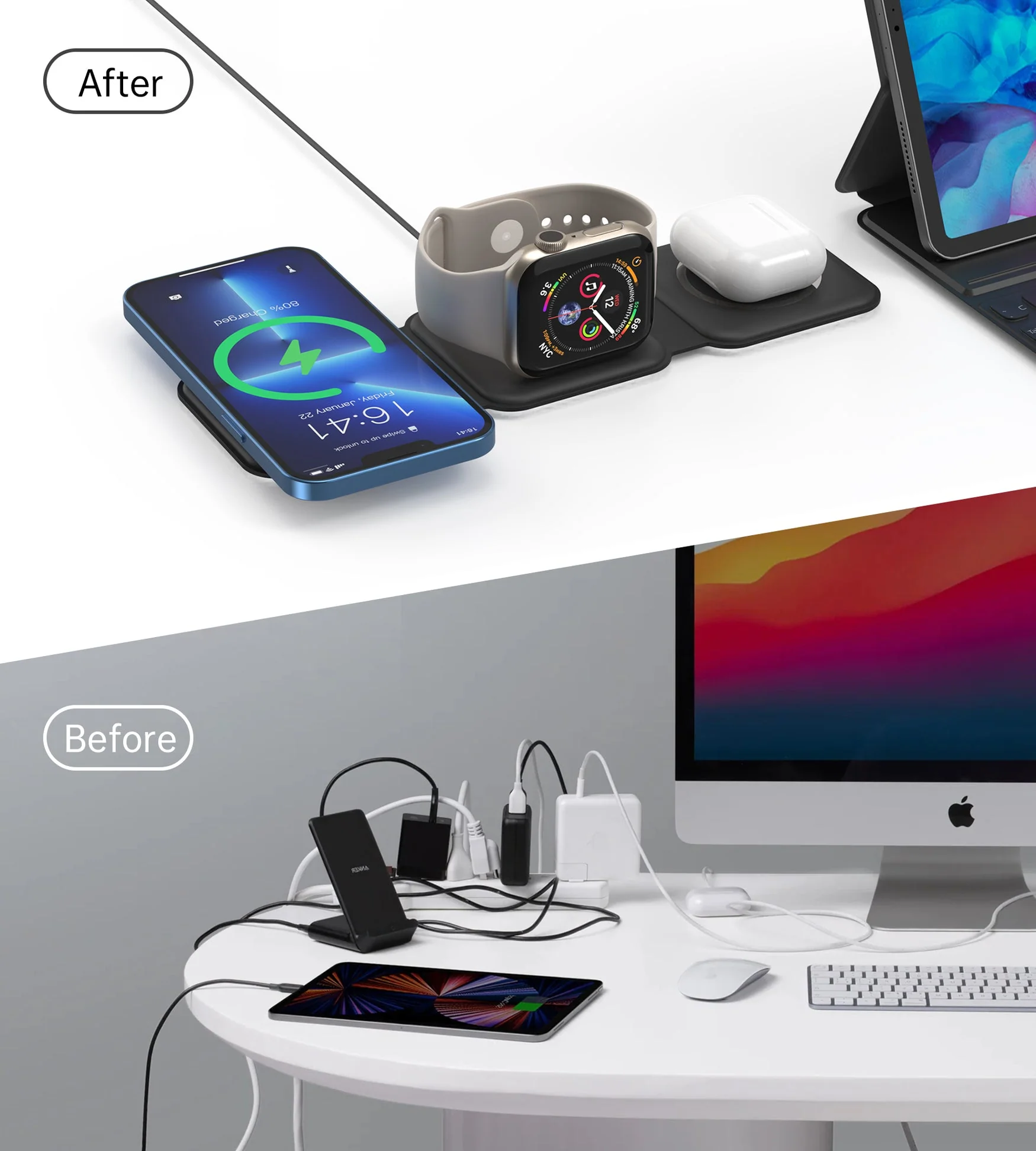 CHOETECH T588-F 3-in-1 Magnetic Wireless Charger 15W - Image 4