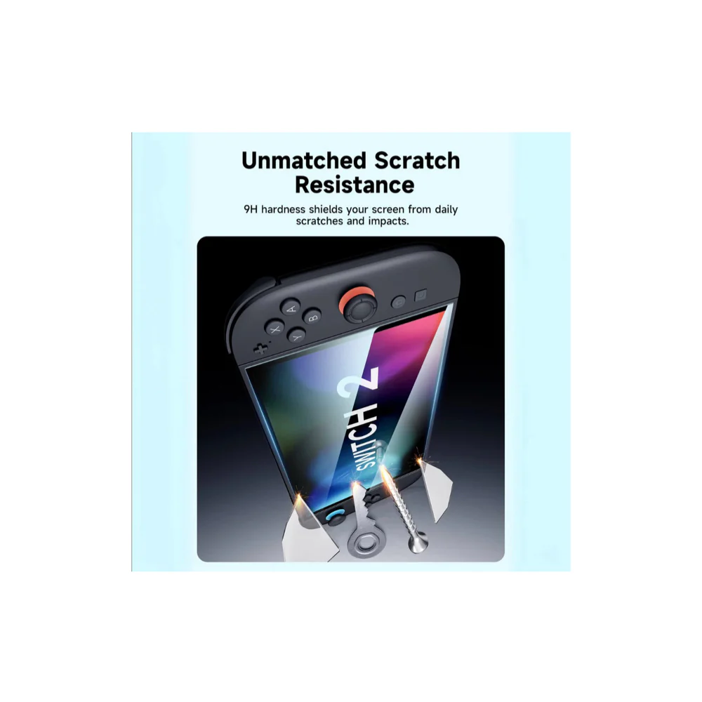 Jsaux HD Tempered Glass Screen Protector for Switch 2(2 PACK) Clear - Image 6