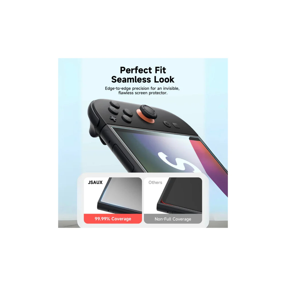Jsaux HD Tempered Glass Screen Protector for Switch 2(2 PACK) Clear - Image 8