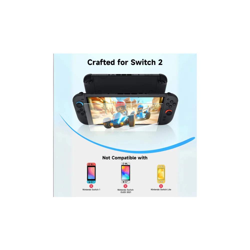 Jsaux HD Tempered Glass Screen Protector for Switch 2(2 PACK) Clear - Image 9