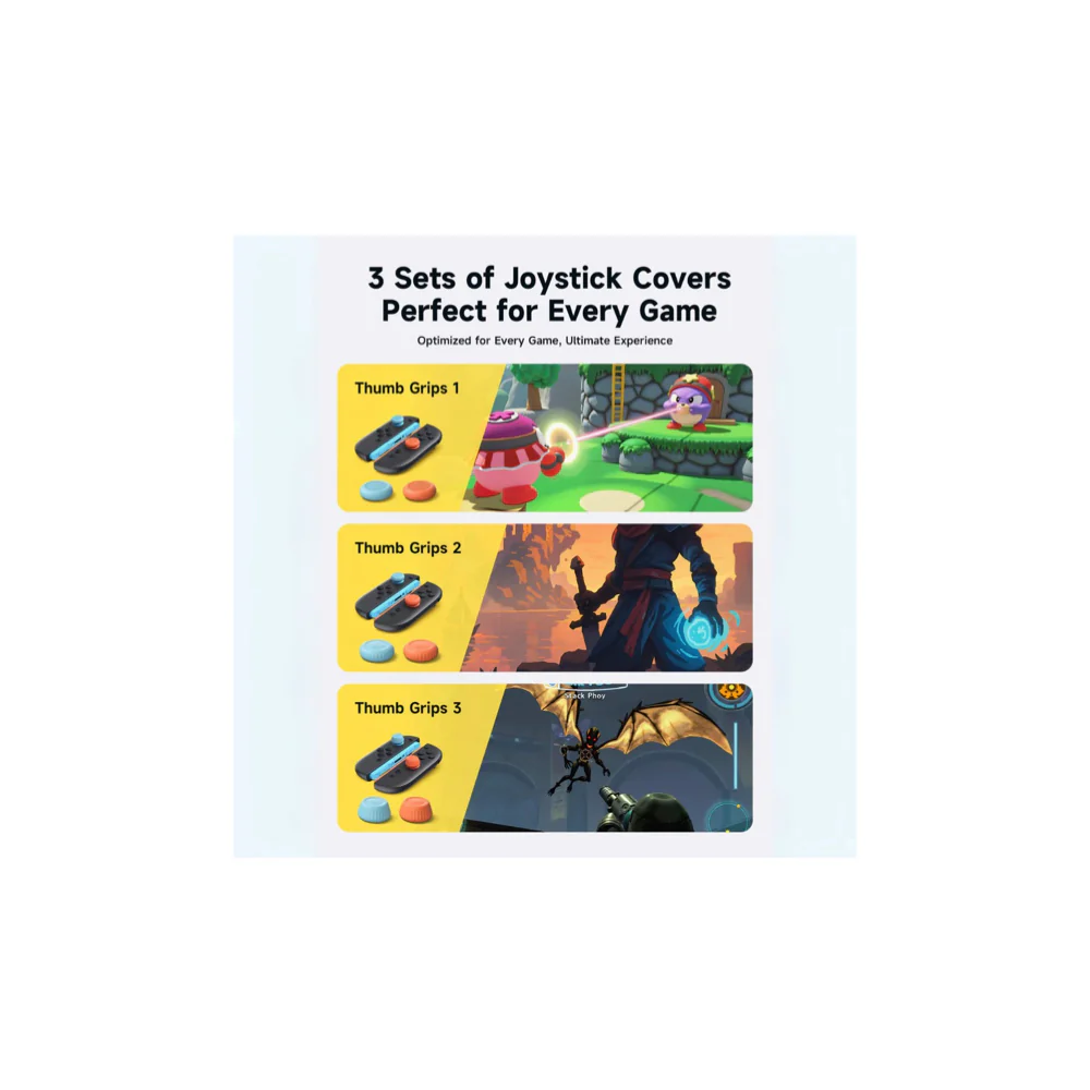 Jsaux Multi-Mode Joystick Cap and Thumb Grip with Lever Guard Set for Switch 2 - Image 5