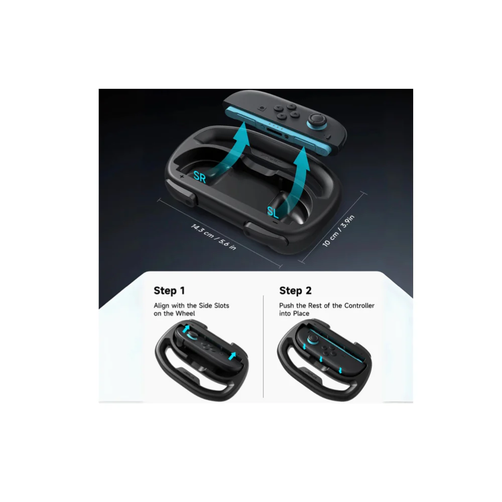 Jsaux Racing Steering Wheel for Switch 2 (Black) - Image 8