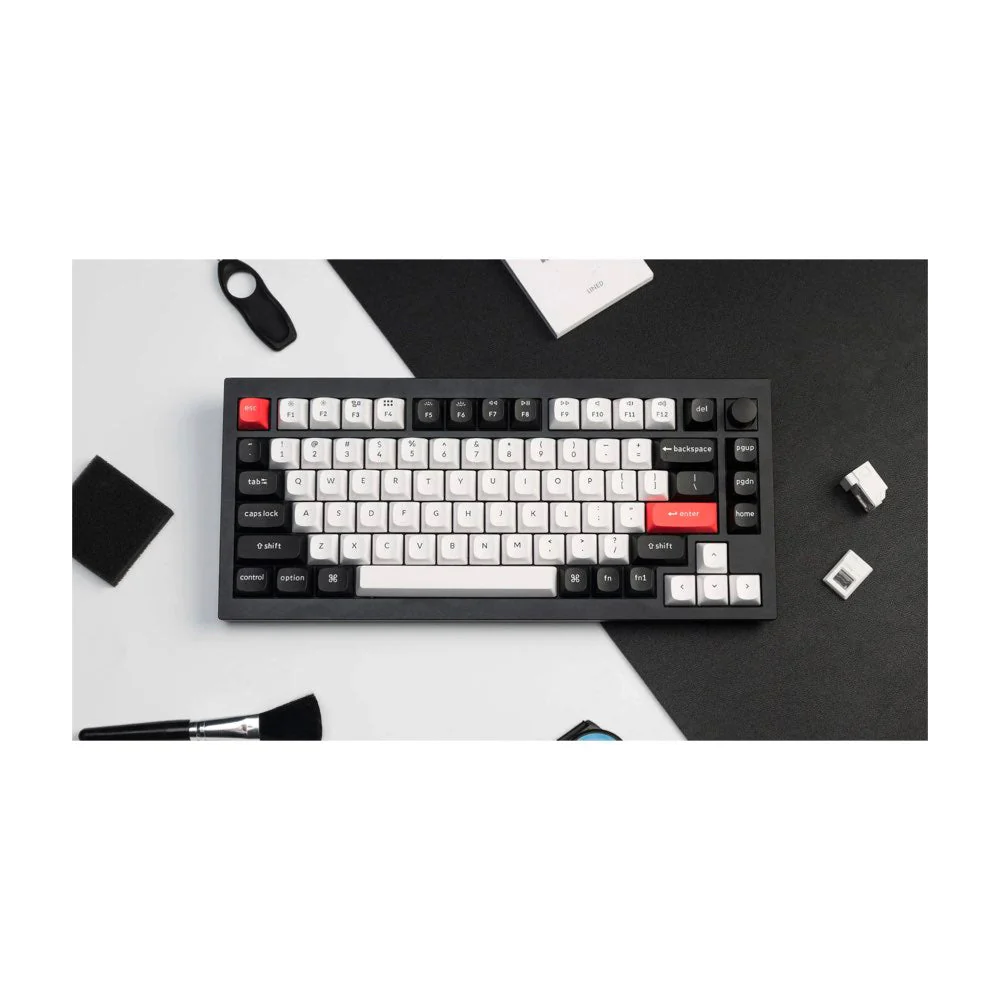 Keychron Q1 HE ANSI 75% layout 82 Key Carbon Black Full Assembled Knob Purple RGB Hot-Swap BT/2.4GHz/Wired Hall effect keyboard - Image 3
