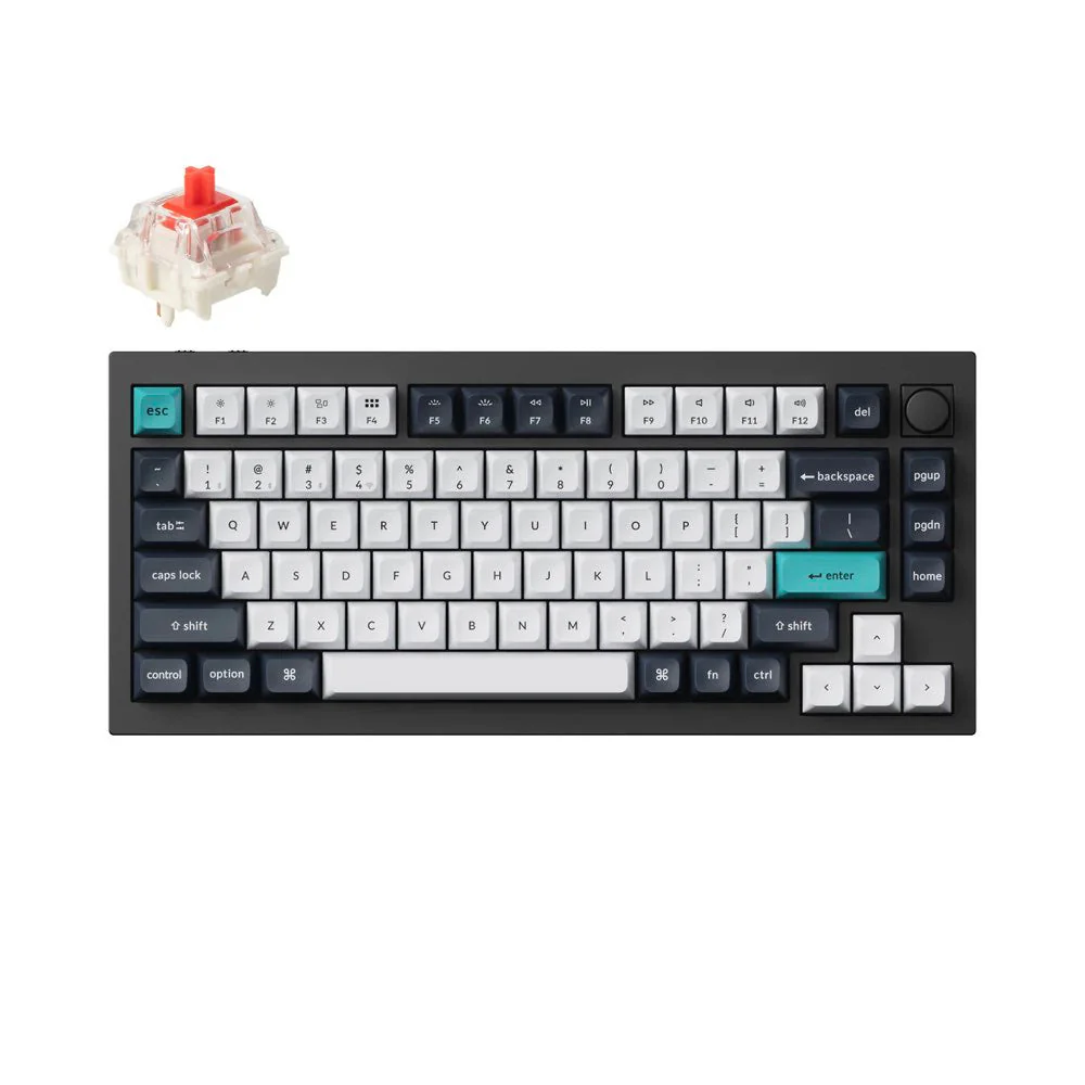Keychron Q1 Max ANSI 75% layout 81 Key Carbon Black Full Assembled Knob Red Switch RGB Hot-Swap BT/2.4GHz/Wired Normal Profile QMK Custom Keyboard - Image 2