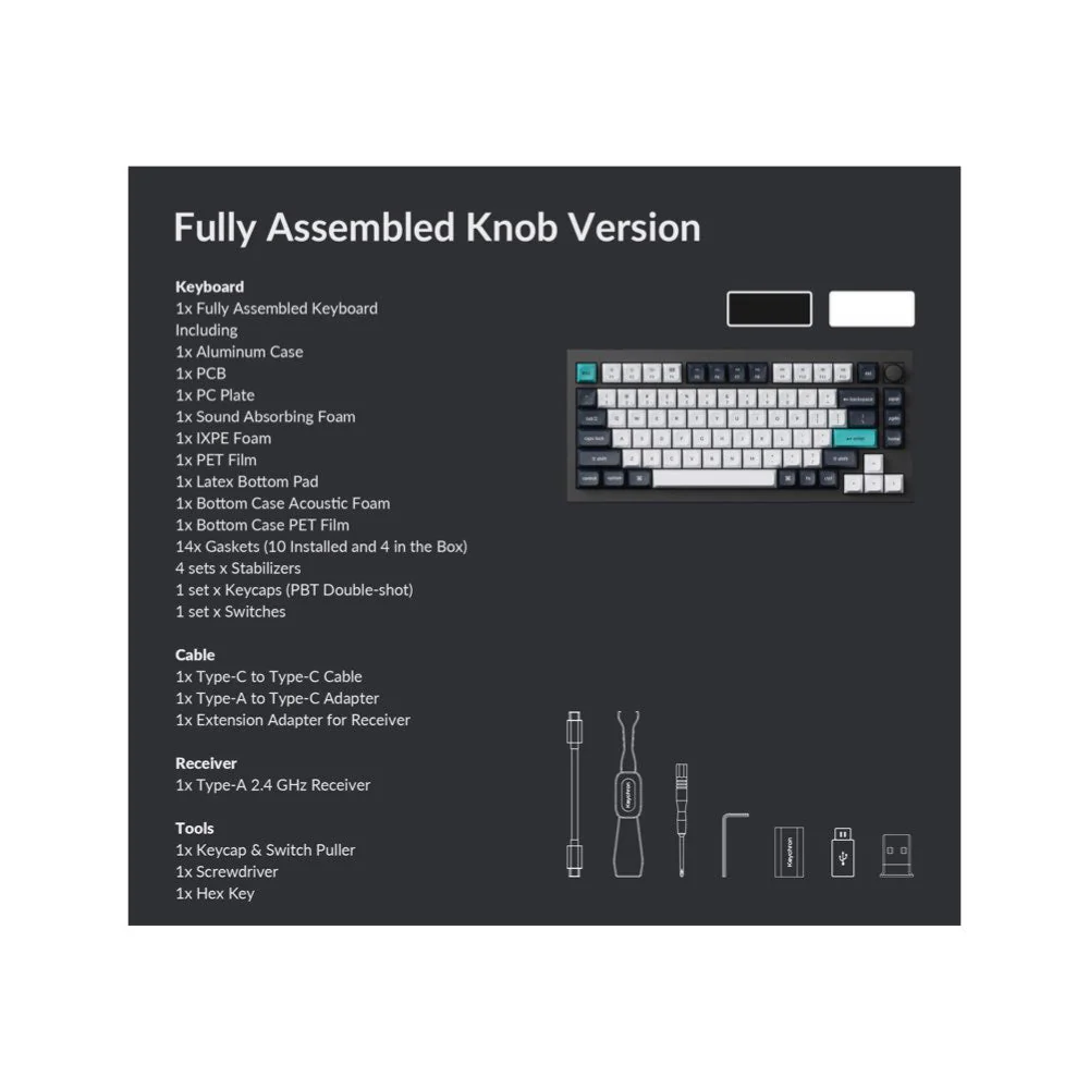 Keychron Q1 Max ANSI 75% layout 81 Key Carbon Black Full Assembled Knob Red Switch RGB Hot-Swap BT/2.4GHz/Wired Normal Profile QMK Custom Keyboard - Image 5