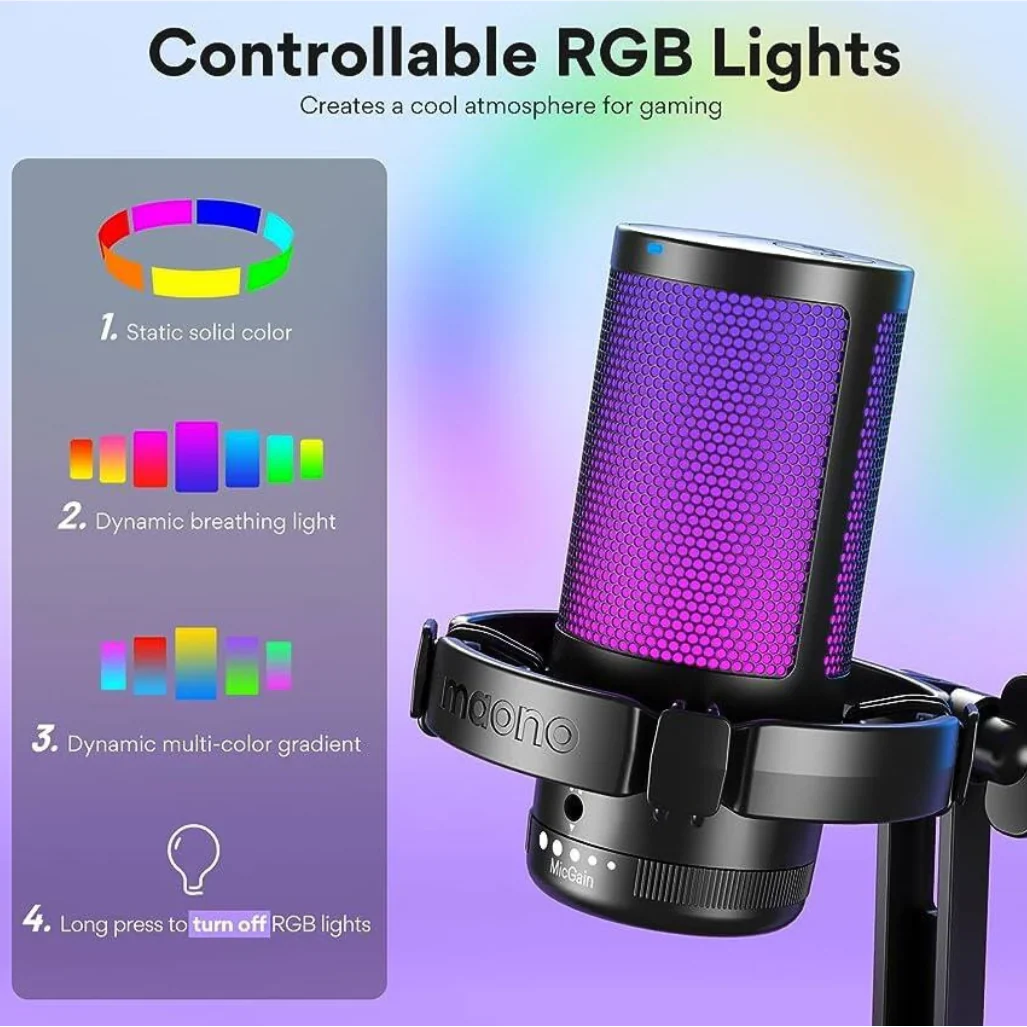 Maono DM20 Condenser USB Gaming RGB Microphone - Image 5