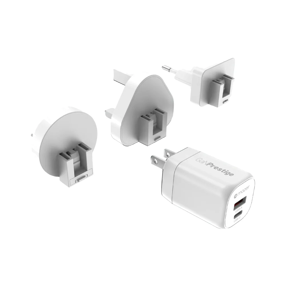 Mazer/M-G35W-V5-WH/GaNPrestige PD35W 1C1A with 3 Travel Plugs-White - Image 4