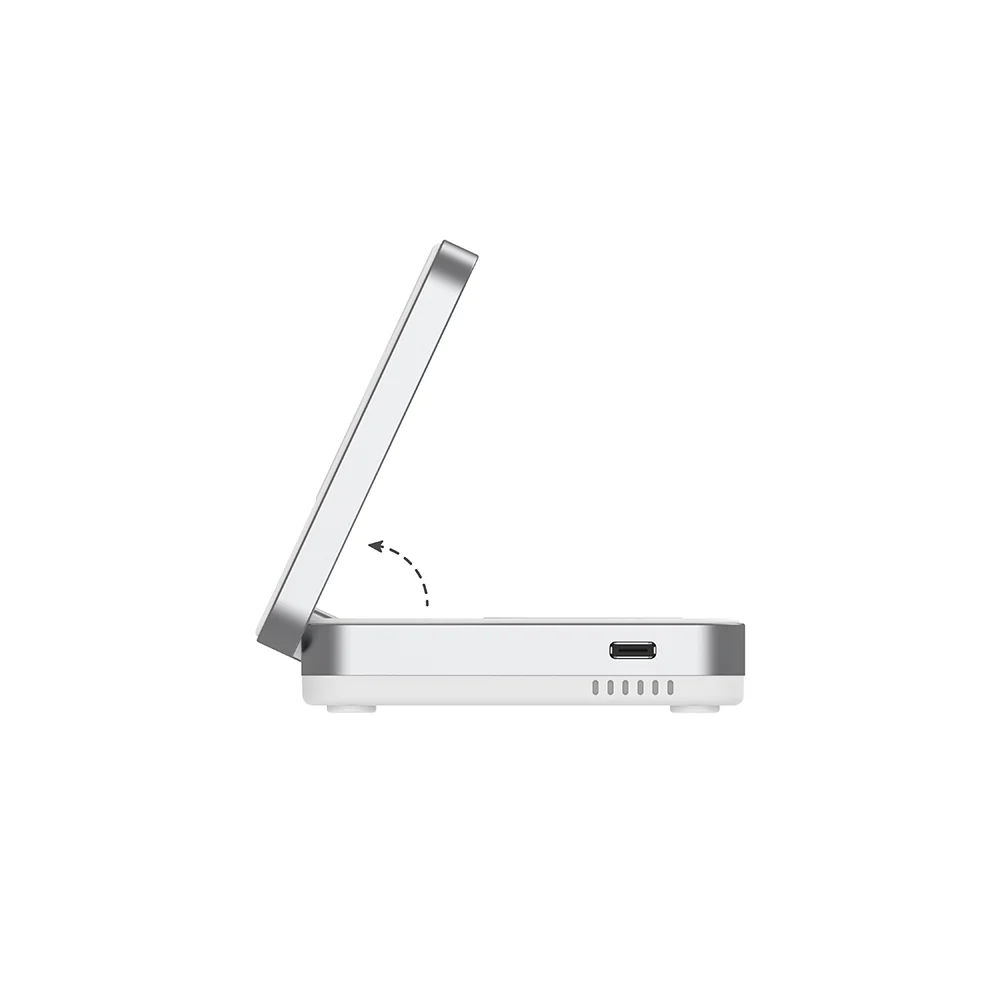 Mazer/M-qi2-MagFold05-WH/qi2 Certified 23W Foldable 3in1 Wireless charger-White - Image 2