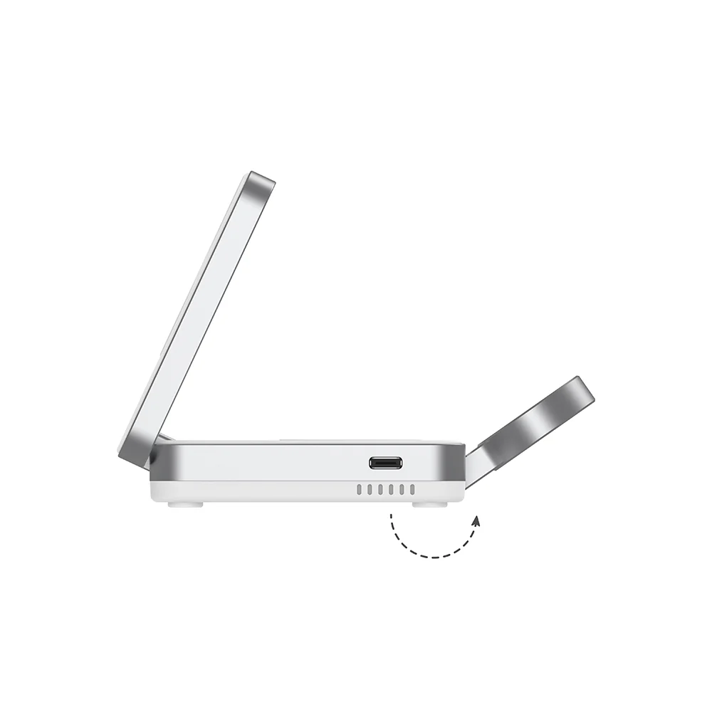 Mazer/M-qi2-MagFold05-WH/qi2 Certified 23W Foldable 3in1 Wireless charger-White - Image 3