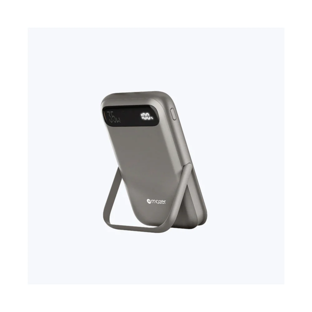 Mazer MagAir 17 PD35W Qi2 Certified 10,000mAh Magnetic Power Bank with Stand (White) - Image 2