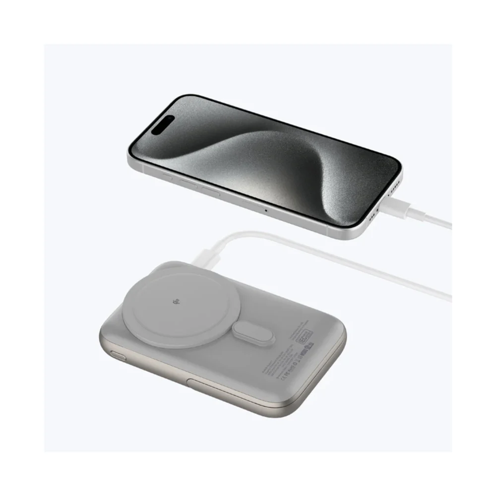 Mazer MagAir 17 PD35W Qi2 Certified 10,000mAh Magnetic Power Bank with Stand (White) - Image 4
