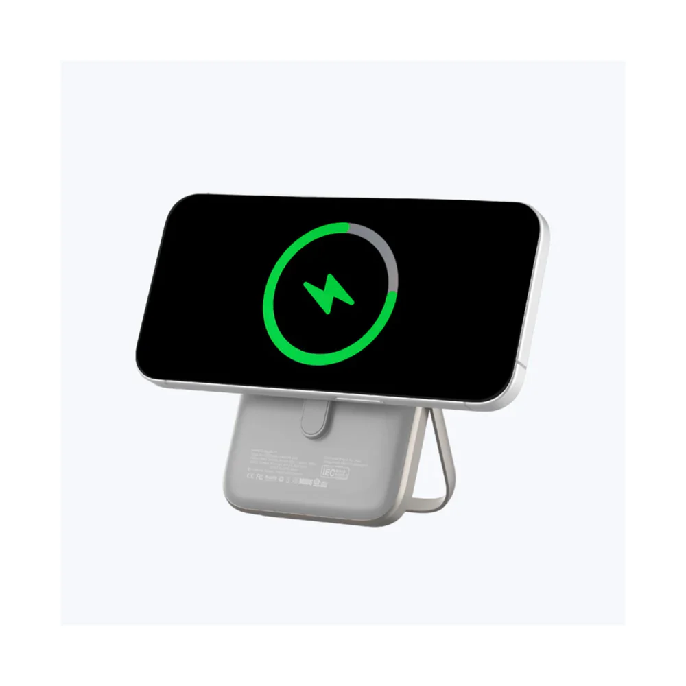Mazer MagAir 17 PD35W Qi2 Certified 10,000mAh Magnetic Power Bank with Stand (White) - Image 6