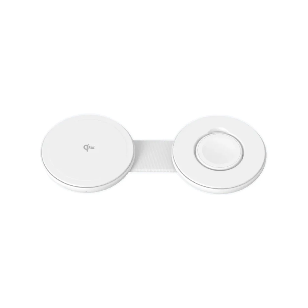 Mazer MagPadDuo 2in1 qi2 Foldable Wireless Charging Pad - White - Image 4