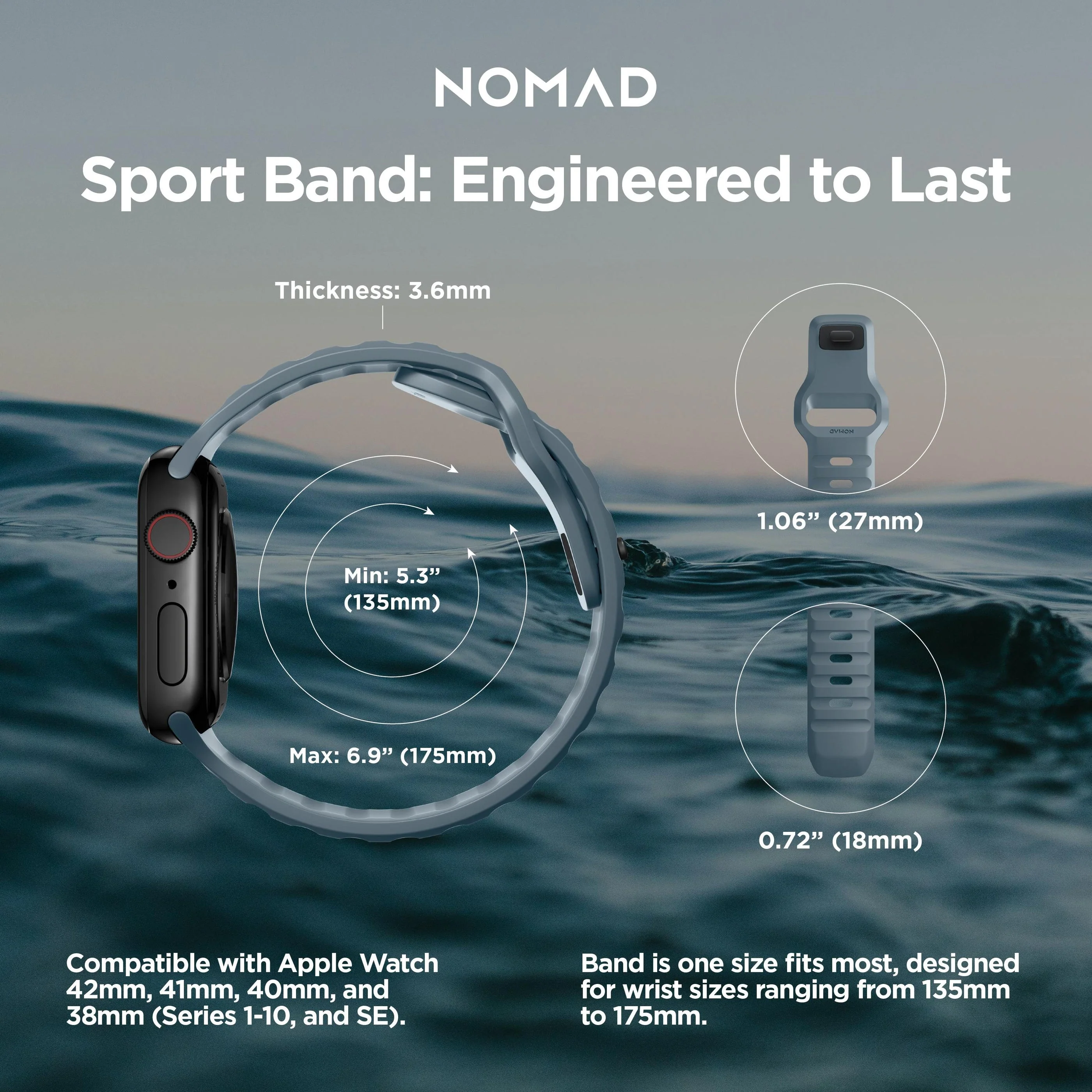 Nomad Sport Strap (Version 2) - Apple Watch 41/40/38mm (Series SE/7/6/5/4/3/2) - Image 7