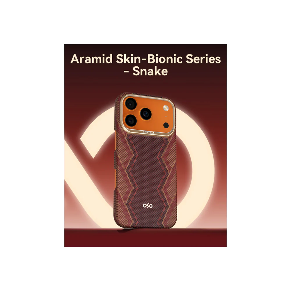 Raptic Aramid Fiber Skin-Bionic Magsafe Case for iPhone 17 Pro Max - Snake - Image 3