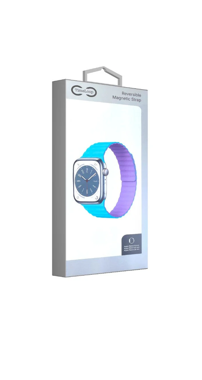 TimeLoop Apple Watch Reversible Magnetic Strap 41mm/40mm/38mm (Blue/Purple) - Image 3