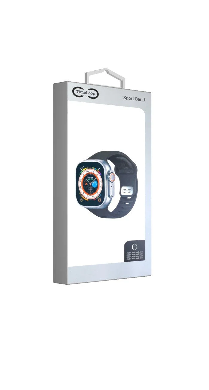 TimeLoop Apple Watch Sport Band 49mm/45mm/44mm/42mm (Black) - Image 3