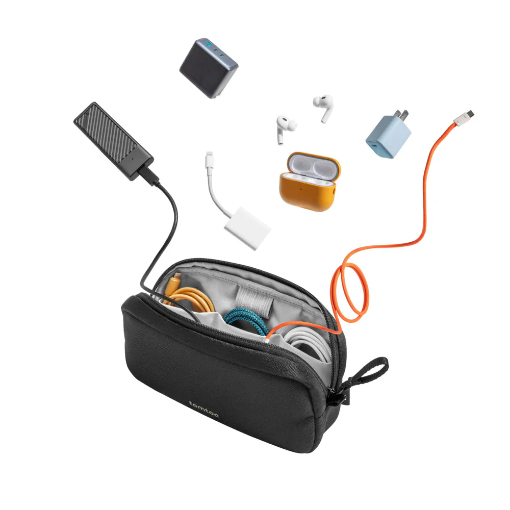 TOMTOC LIGHT T12 ELECTRONIC ACCESSORIES POUCH 1L - GREY - Image 5